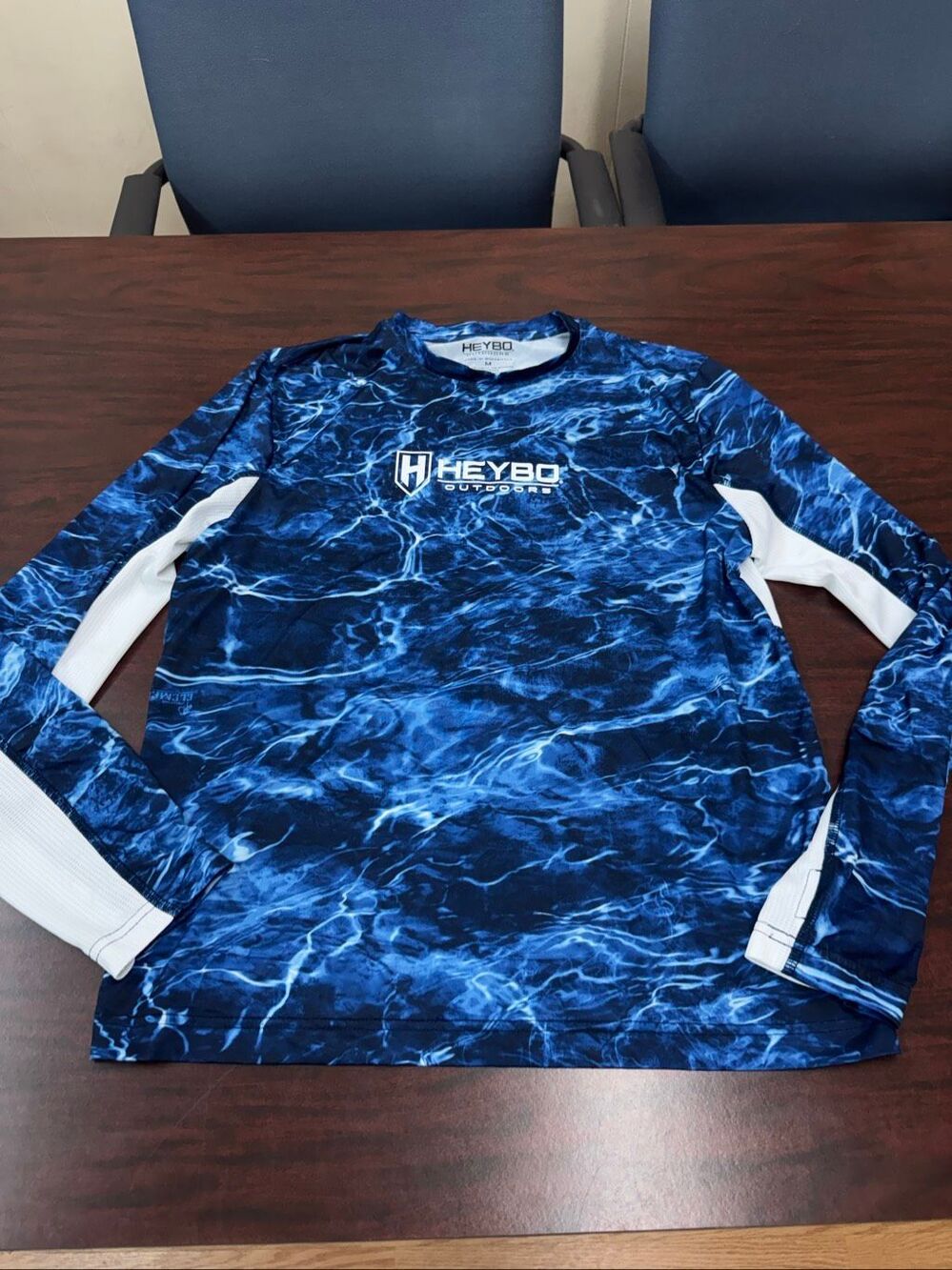 HeyBo Mens Long Sleeve Performance Fishing Tee Size Medium